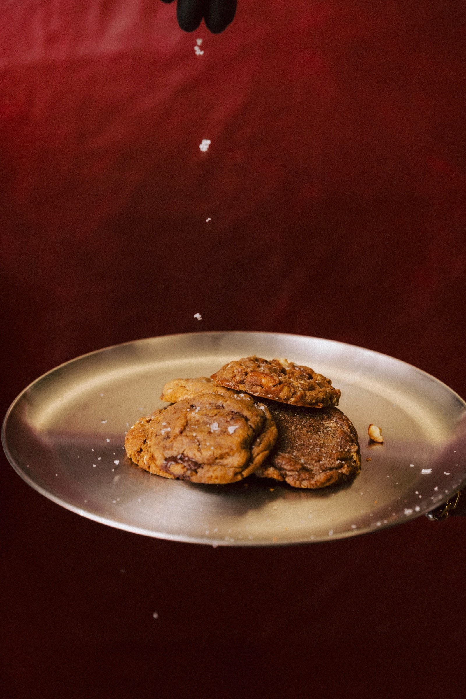 A plate of Ring & Robe cookies finished with flaky salt